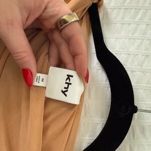 KHY NUDE MESH STRETCH KNOTTED MAXI DRESS